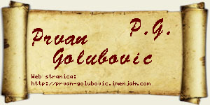 Prvan Golubović vizit kartica